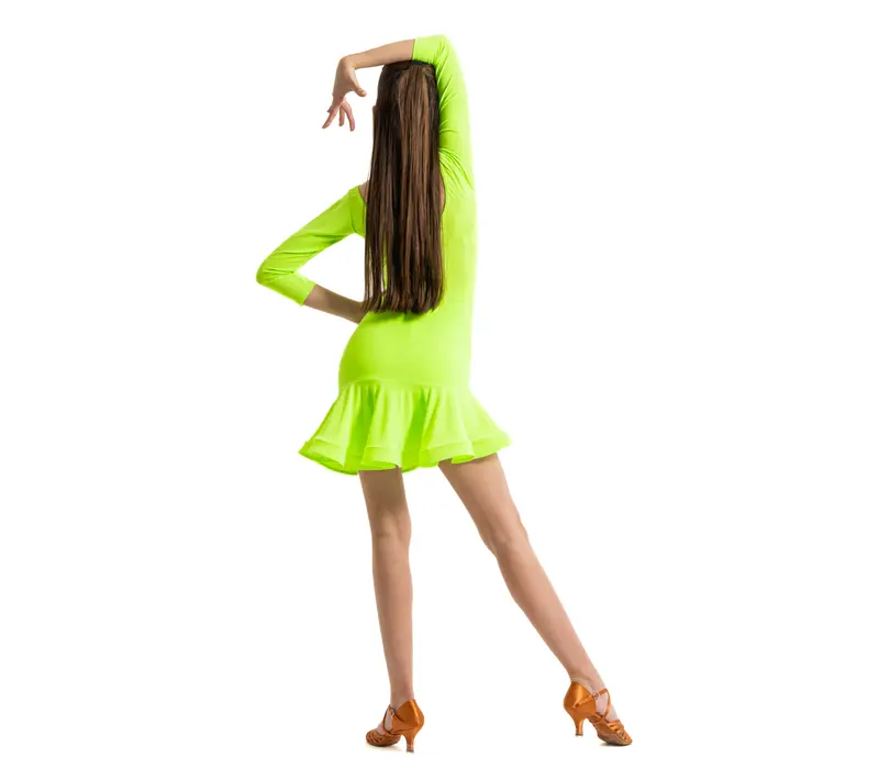 FSD Olivia, rochie dans latino pentru fete  - Verde neon