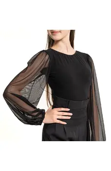 FSD Kamila mesh, body pentru fete cu mâneci din plasă