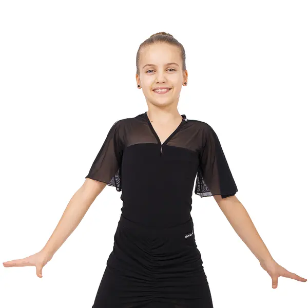 DanceMe BL601, top cu mâneci scurte pentru fete