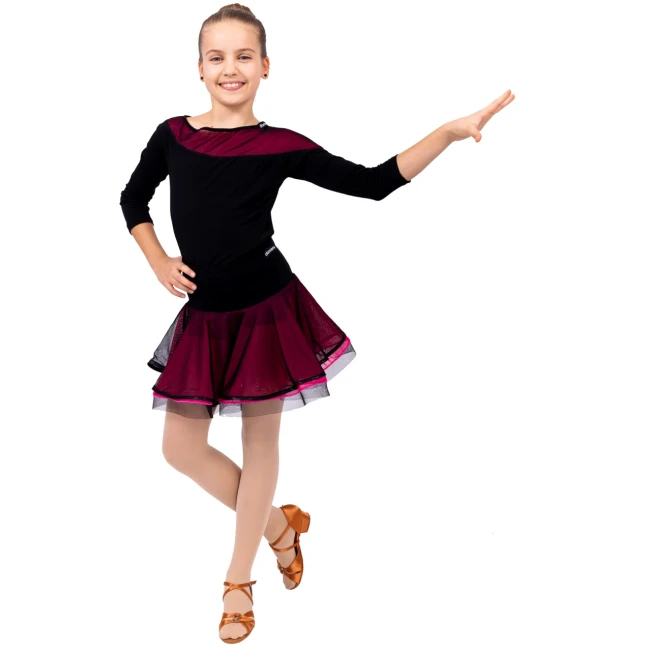 DanceMe BL411DR, top cu mânecă trei-sfert pentru fetiţe DanceMe BL411DR, top cu mânecă trei-sfert pentru fetiţe