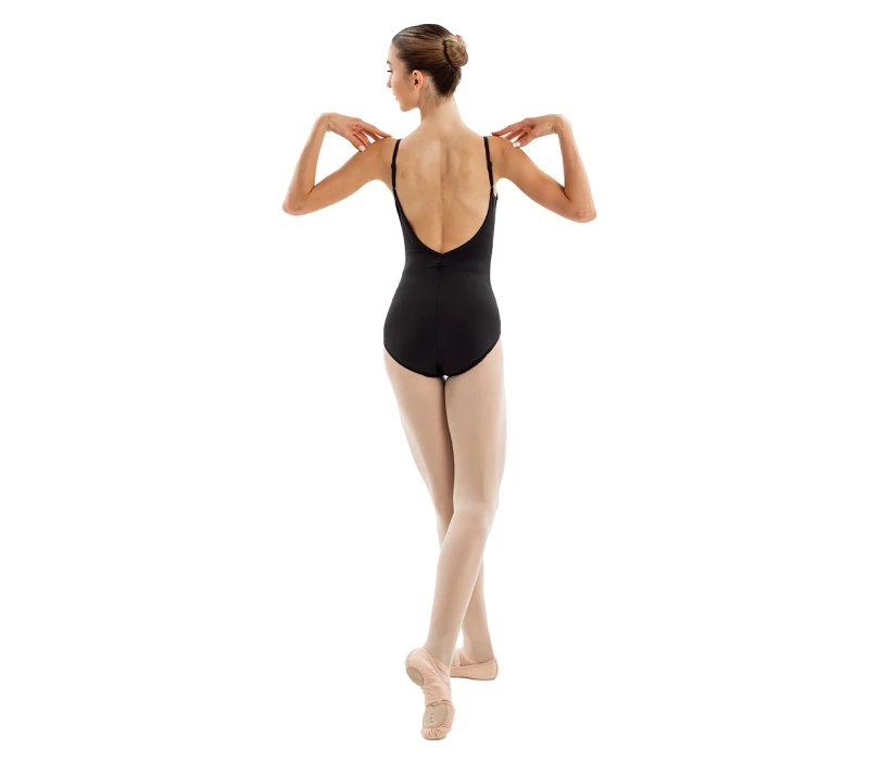 Capezio Essential Camisole leotard, costum de damă cu bretele subțiri - Negru