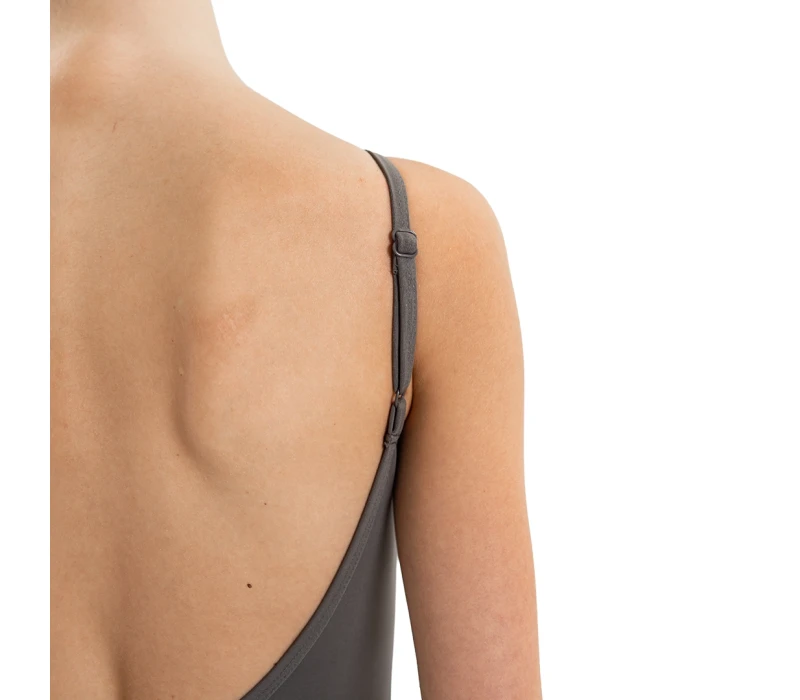 Capezio Essential Camisole leotard, costum de damă cu bretele subțiri - Gri