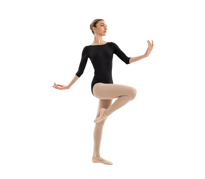 Capezio Essential boatneck, body pentru femei cu mânecă 3/4 Capezio Essential boatneck, body pentru femei cu mânecă 3/4 - Negru