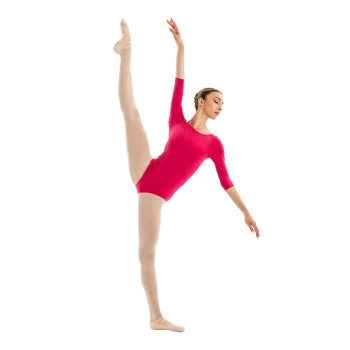 Capezio Essential boatneck, body pentru femei cu mânecă 3/4 - Dud închis Capezio