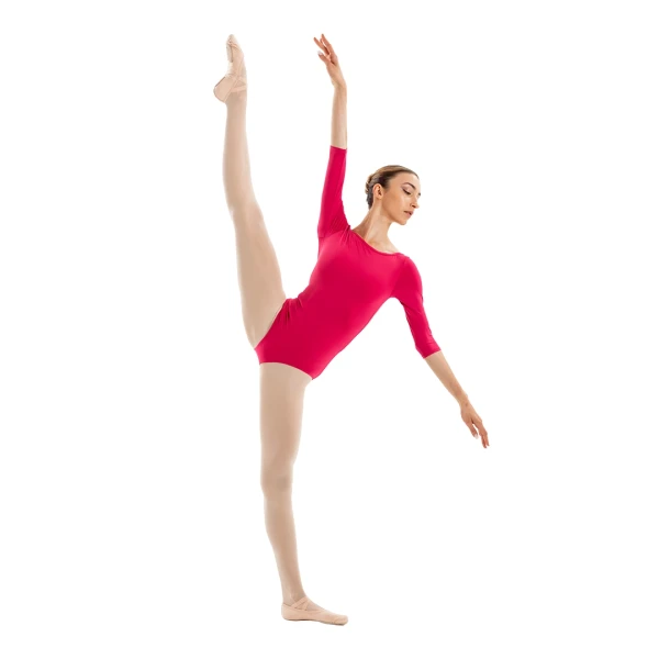 Capezio Essential boatneck, body pentru femei cu mânecă 3/4 Capezio Essential boatneck, body pentru femei cu mânecă 3/4