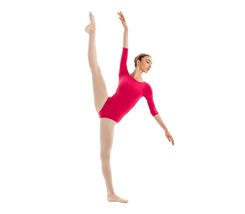Capezio Essential boatneck, body pentru femei cu mânecă 3/4 Capezio Essential boatneck, body pentru femei cu mânecă 3/4 - Dud închis Capezio