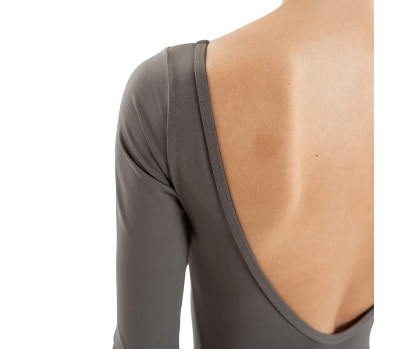 Capezio Essential boatneck, body pentru femei cu mânecă 3/4 Capezio Essential boatneck, body pentru femei cu mânecă 3/4 - Gri