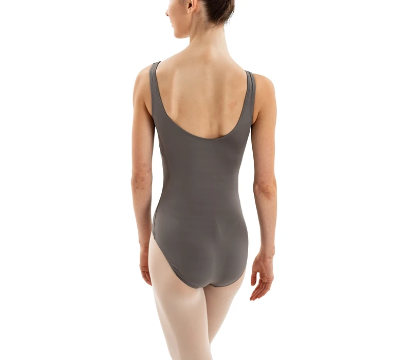 Capezio Essential V neck, body de damă cu bretele groase - Gri