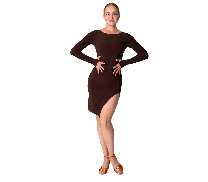 Rochie de damă pentru dansuri latino Basic - Ciocolat 