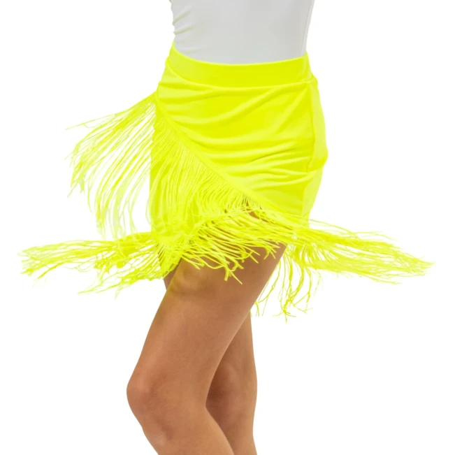 FSD Basic lycra, fustă cu franjuri pentru latino pentru fete