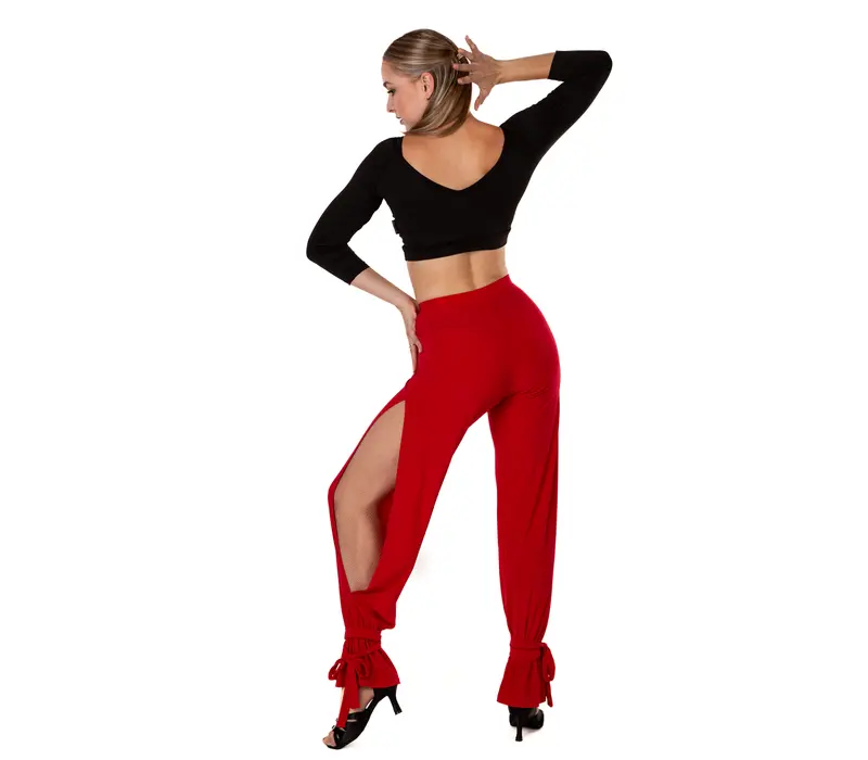 Pantaloni pentru antrenament cu elastic la gleznă - Roșu