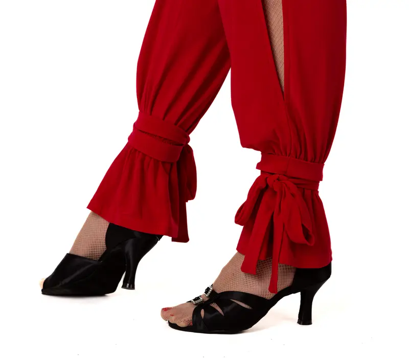 Pantaloni pentru antrenament cu elastic la gleznă - Roșu