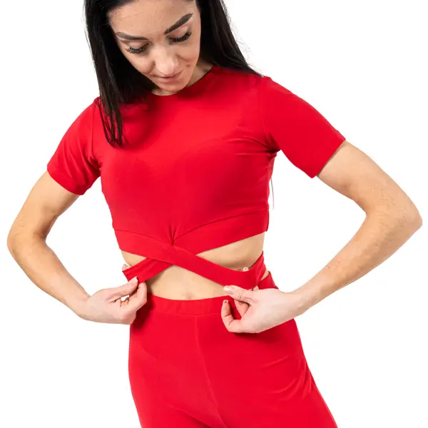 FSD Beny, top pentru femei cu mânecă scurtă și cu șnur de prins FSD Beny, top pentru femei cu mânecă scurtă și cu șnur de prins