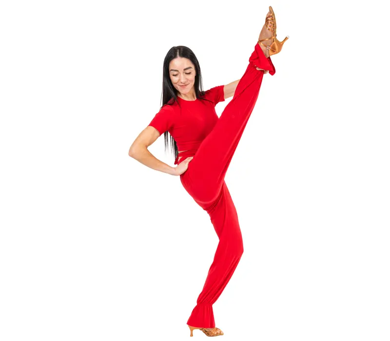 FSD Dana pantaloni pentru antrenament cu elastic la gleznă - Roșu