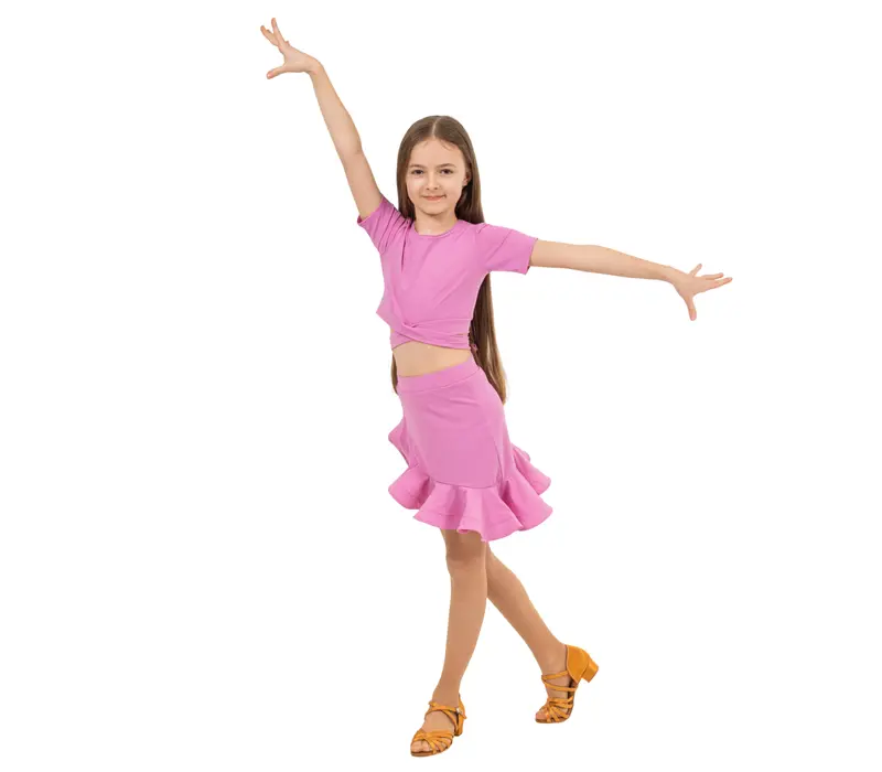 FSD Klara, fustă pentru antrenament fete - Berry deschis FSD