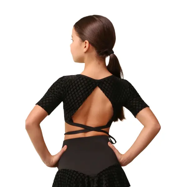 Grand Prix Iona Mini Noir, top pentru fete cu înfășurare Grand Prix Iona Mini Noir, top pentru fete cu înfășurare