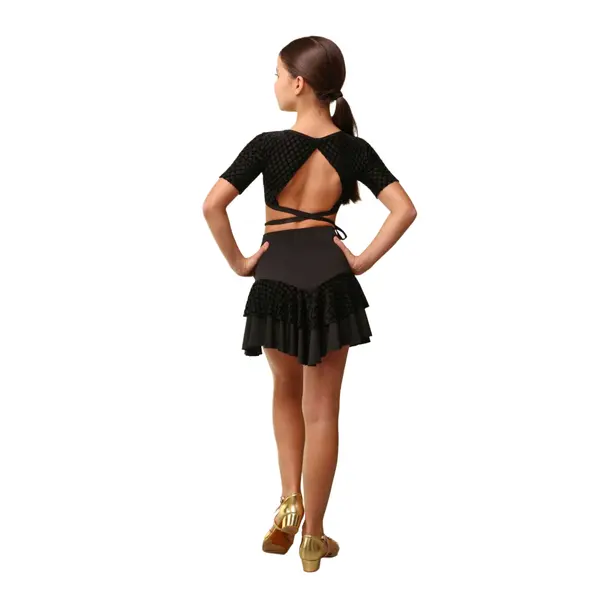 Grand Prix Iona Mini Noir, top pentru fete cu înfășurare Grand Prix Iona Mini Noir, top pentru fete cu înfășurare