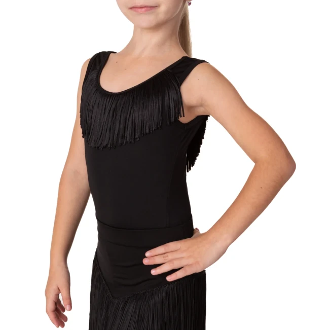 Grand Prix Pomp, dres cu bretele groase cu franjuri pentru fete Grand Prix Pomp, dres cu bretele groase cu franjuri pentru fete