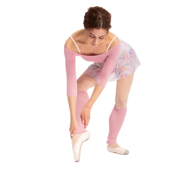 Danae, jambiere împletite cu lungimea 50 cm - Pink Intermezzo