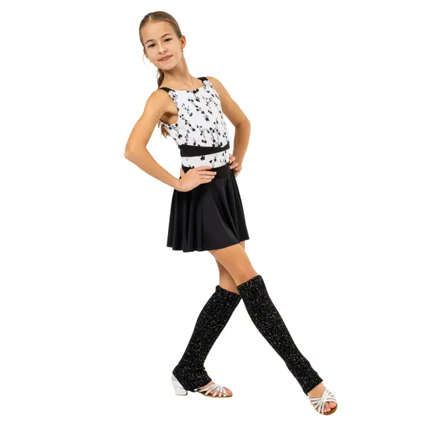 Intermezzo Prelux, jambiere împletite cu fir argintiu pentru dans latin