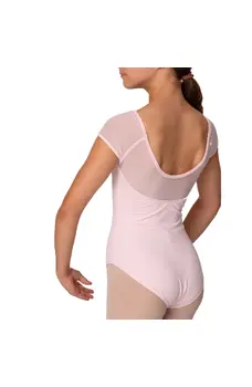 Mirella Soft mesh cap sleeve Leotard, costum de balet pentru copii