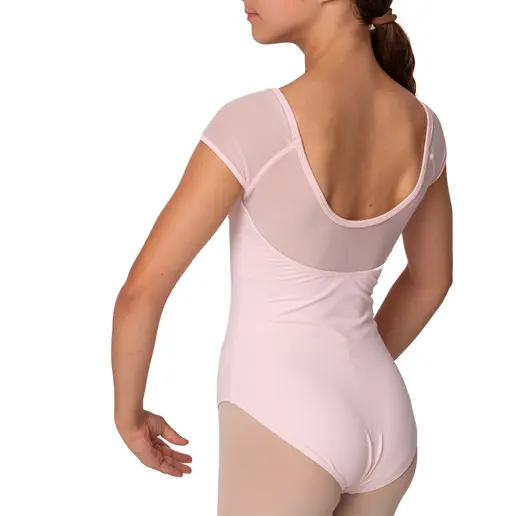 Mirella Soft mesh cap sleeve Leotard, costum de balet pentru copii