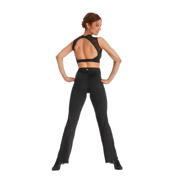 Mirella Miami, pantaloni pentru femei cu talie înaltă cu tiv decorativ 