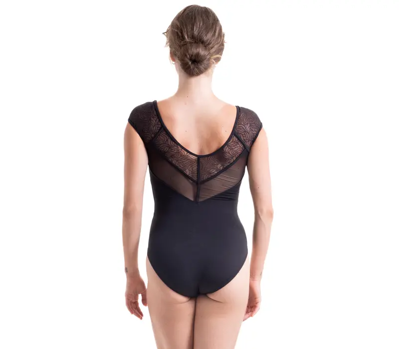 Seville strap back leotard, tricou de damă cu mâneci - Negru