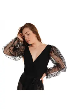 Jadore, dres de damă cu mâneci din tul