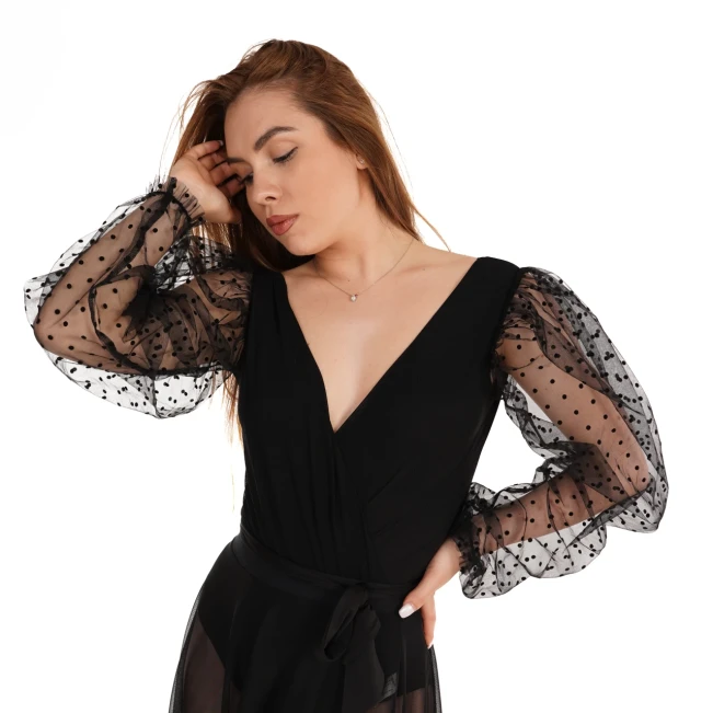 Jadore, dres de damă cu mâneci din tul Jadore, dres de damă cu mâneci din tul