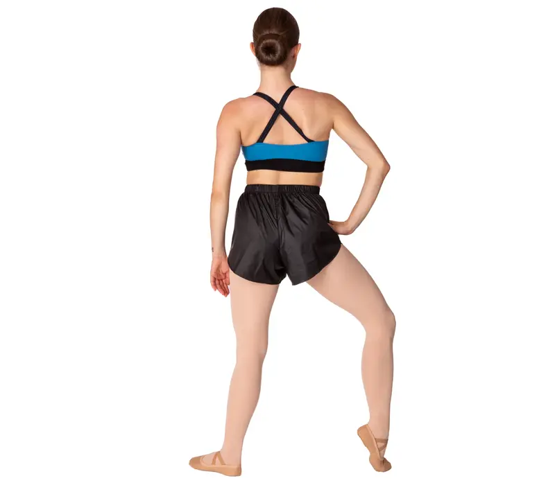 Bloch Leos velvet crop top pentru femei - Negru/păun albastru GP