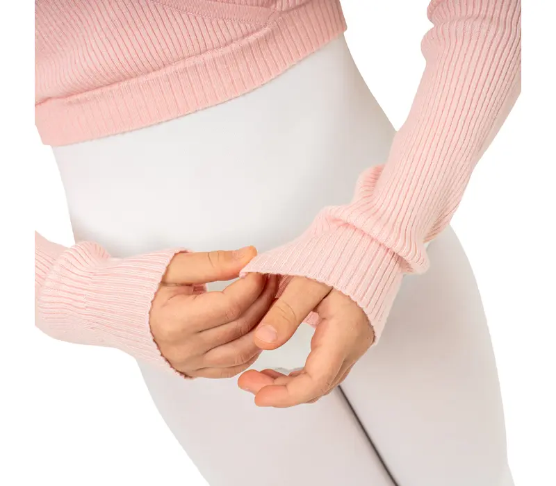 Bloch Fix Wrap Sweater, top de fete pentru încălzire - Roz deschis Bloch