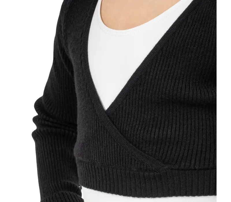 Bloch Fix Wrap Sweater, top de fete pentru încălzire Bloch Fix Wrap Sweater, top de fete pentru încălzire - Negru