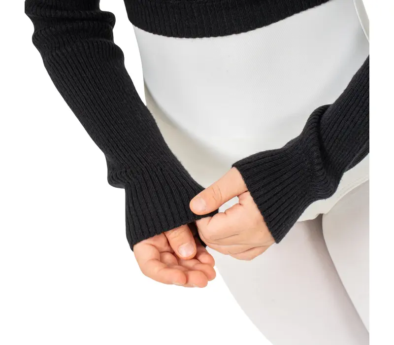 Bloch Fix Wrap Sweater, top de fete pentru încălzire Bloch Fix Wrap Sweater, top de fete pentru încălzire - Negru