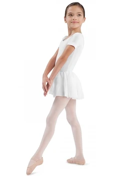 Bloch Tiffany, costum de balet din bumbac cu mâneca scurtă cu fustă
