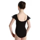 Bloch CL3732 Scarlett, costum de balet cu mâneci scurte - Negru