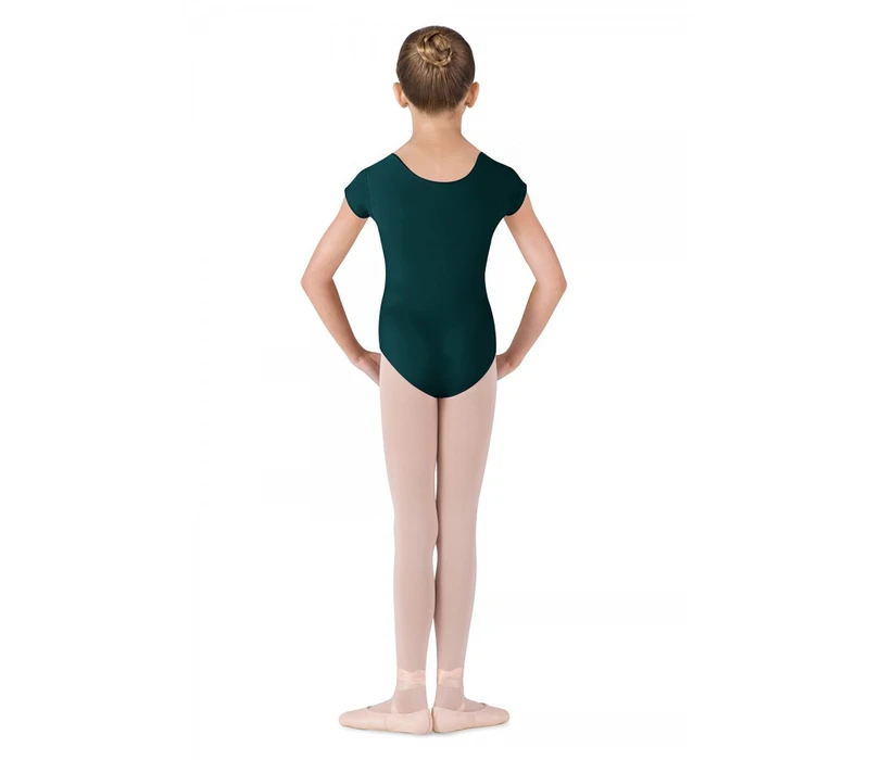 Bloch Dujour, costum de balet cu mâneca scurtă - Verde lesní Bloch