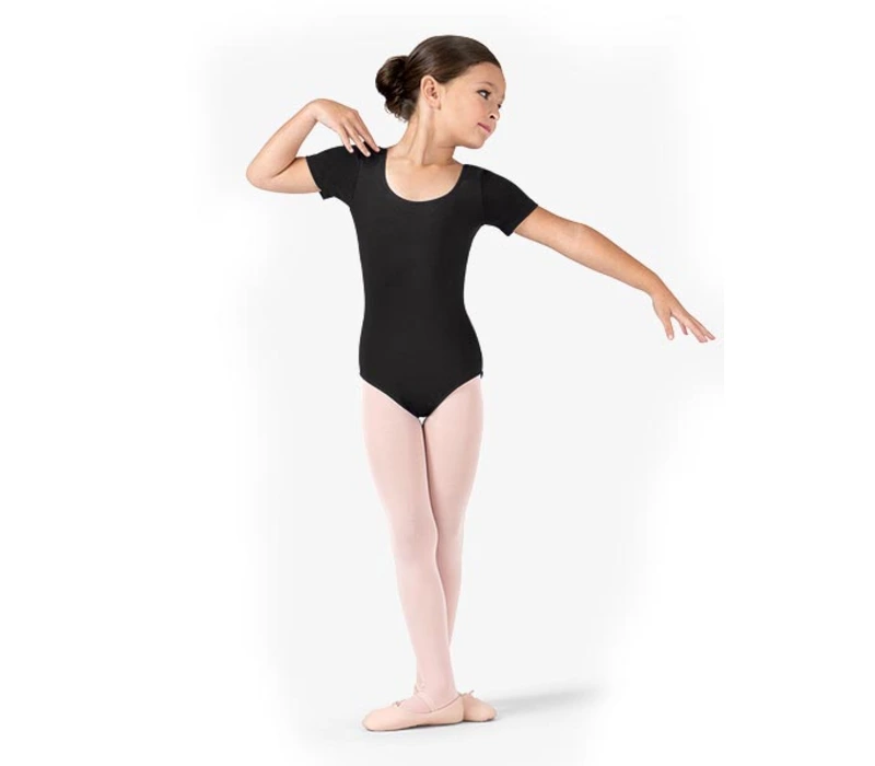 Bloch Ballet, costum de balet cu mâneci scurte - Negru