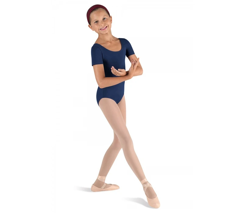 Bloch Ballet, costum de balet cu mâneci scurte - Albastru navy bloch