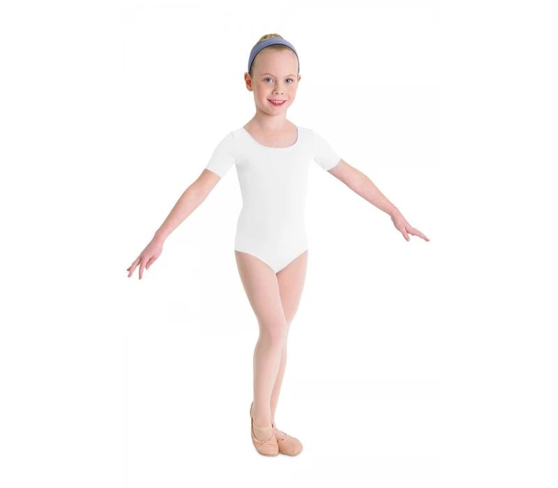 Bloch Ballet, costum de balet cu mâneci scurte - Alb