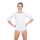 Capezio boatneck 3/4 sleeve Leotard, costum de balet - Alb