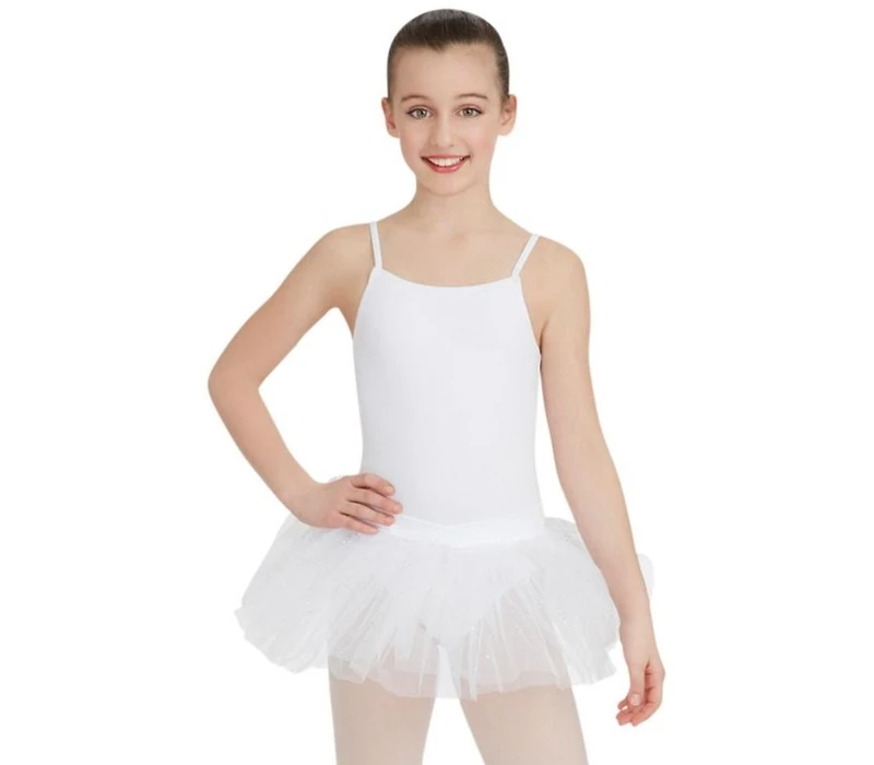 Capezio Tutu Dress, costum de balet cu fusta tutu - Alb