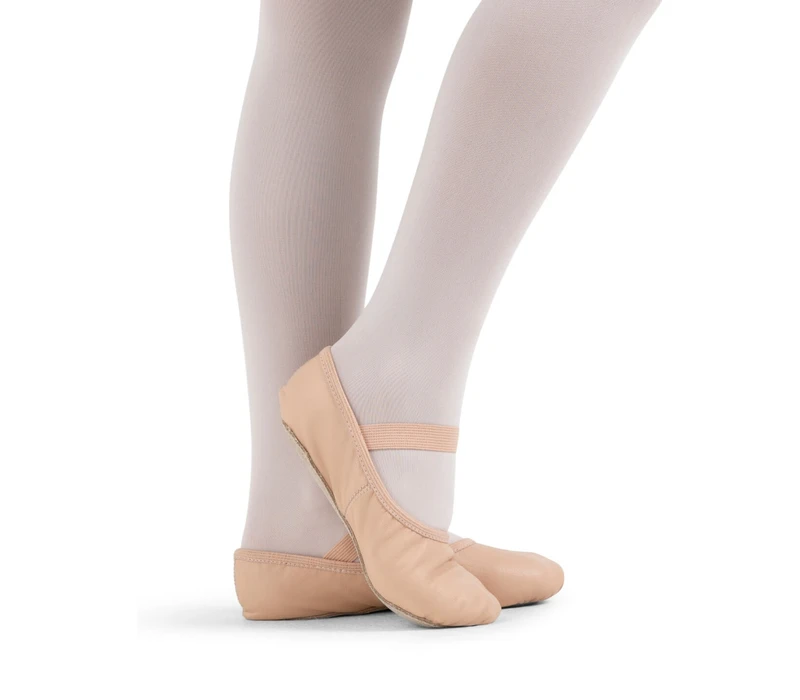 Capezio Luna, flexibili din piele pentru începători - Roz balet Capezio