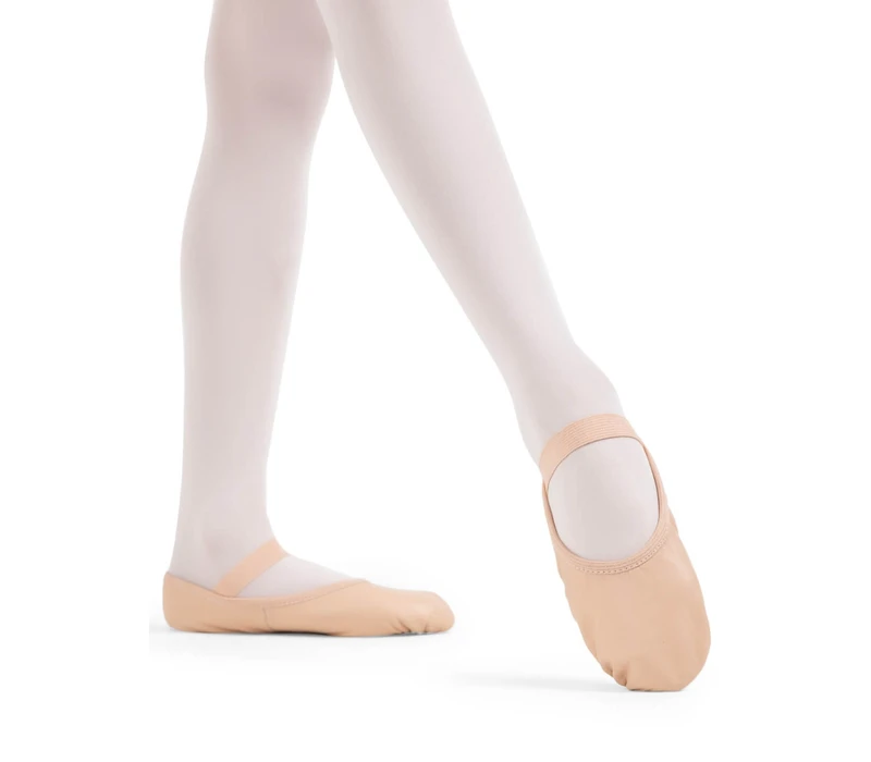 Capezio Luna, flexibili din piele pentru începători - Roz balet Capezio