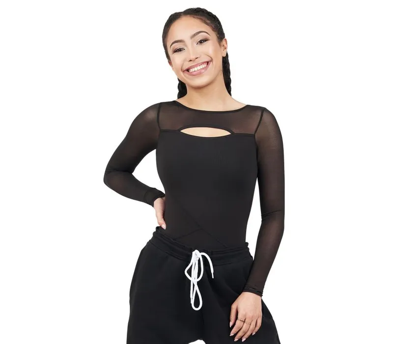 Capezio Activ, dres cu manecă lungă - Negru