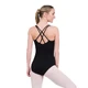 Capezio Double Strap Camisole Leotard CC123, costum de balet - Negru