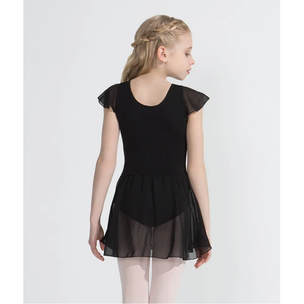 Capezio flutter sleeve dress, costum de balet cu fustă