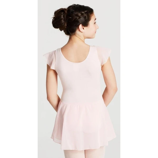 Capezio flutter sleeve dress, costum de balet cu fustă