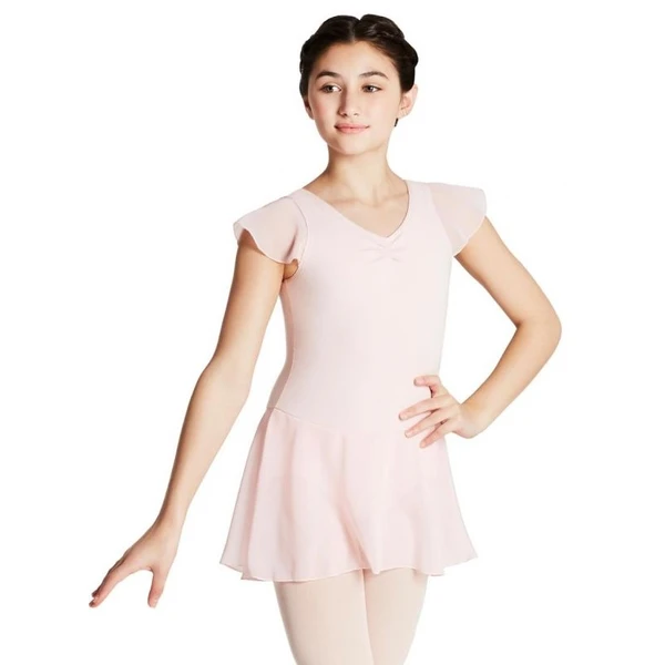 Capezio flutter sleeve dress, costum de balet cu fustă