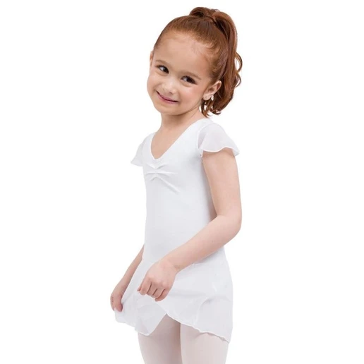 Capezio flutter sleeve dress, costum de balet cu fustă